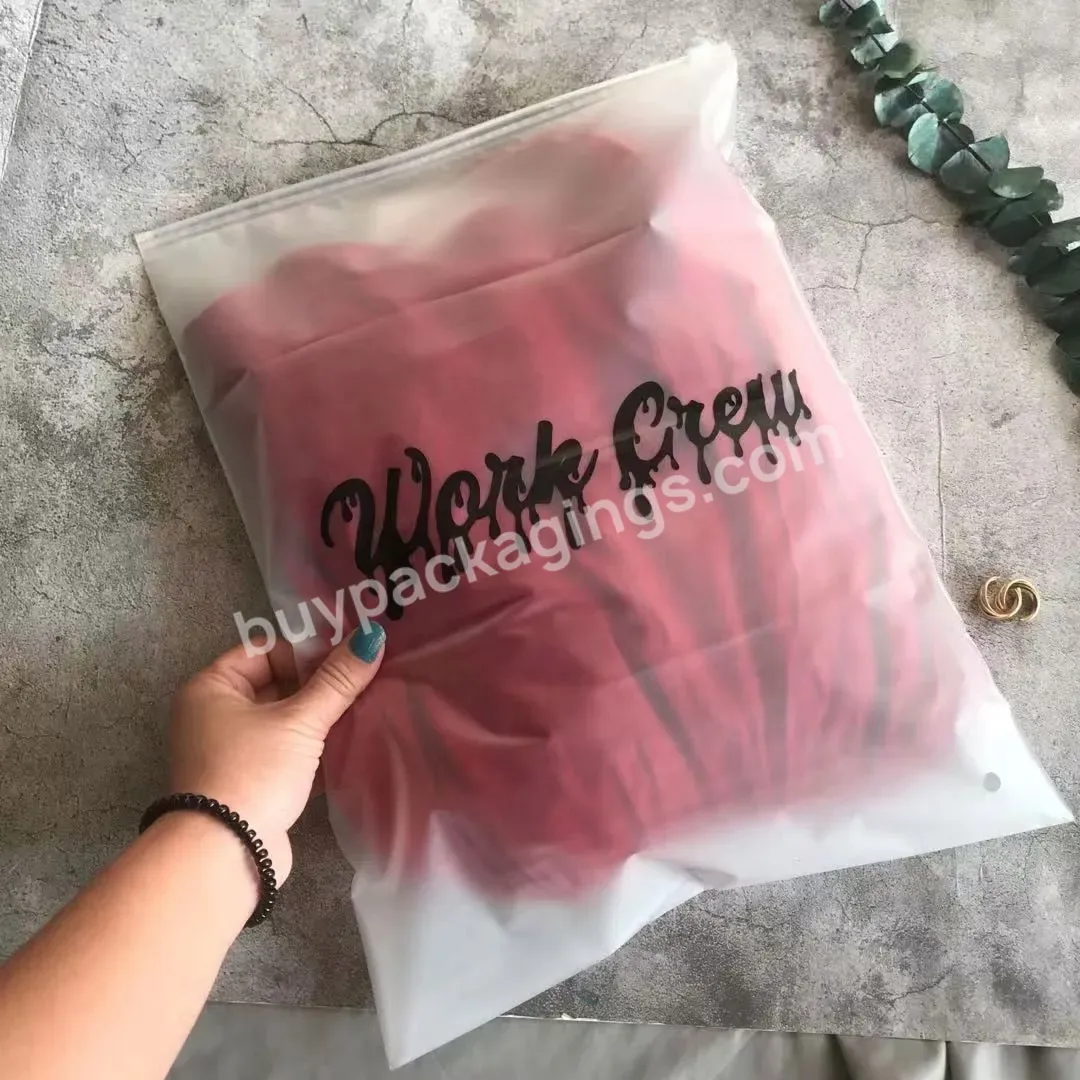 High Quality Frosted Zip Lock Bag With Logo Support Custom Zipper For Clothing - Buy Slider Zip,Frosted Zip Bag,Zipper Packing Bag.