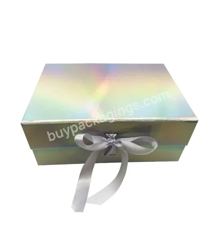 High Quality Luxury Mom Box Caja De Regalos Packaging Magnetic Folding Paper Wedding Dress Gift Box With Ribbon Closure - Buy Gift Box,Magnetic Folding Paper Box,Gift Box With Ribbon Closure.