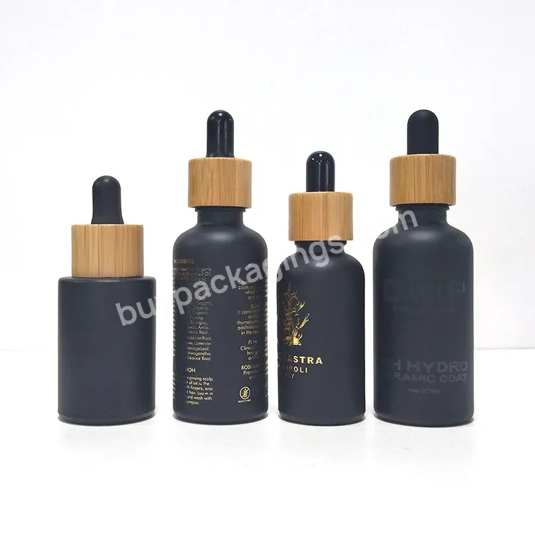 High Quality Luxury New Style Matte Black Pink 30ml Essential Oil Liquid Bamboo Glass Tincture Bottles With Pipette Dropper - Buy Bamboo Jars And Bottles For Cosmetic,Cosmetic Packaging Flat Shoulder 30ml 50ml 100ml 120ml Frosted Clear Glass Lotion P
