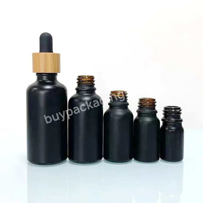 High Quality Luxury New Style Matte Black Pink 30ml Essential Oil Liquid Bamboo Glass Tincture Bottles With Pipette Dropper - Buy Bamboo Jars And Bottles For Cosmetic,Cosmetic Packaging Flat Shoulder 30ml 50ml 100ml 120ml Frosted Clear Glass Lotion P
