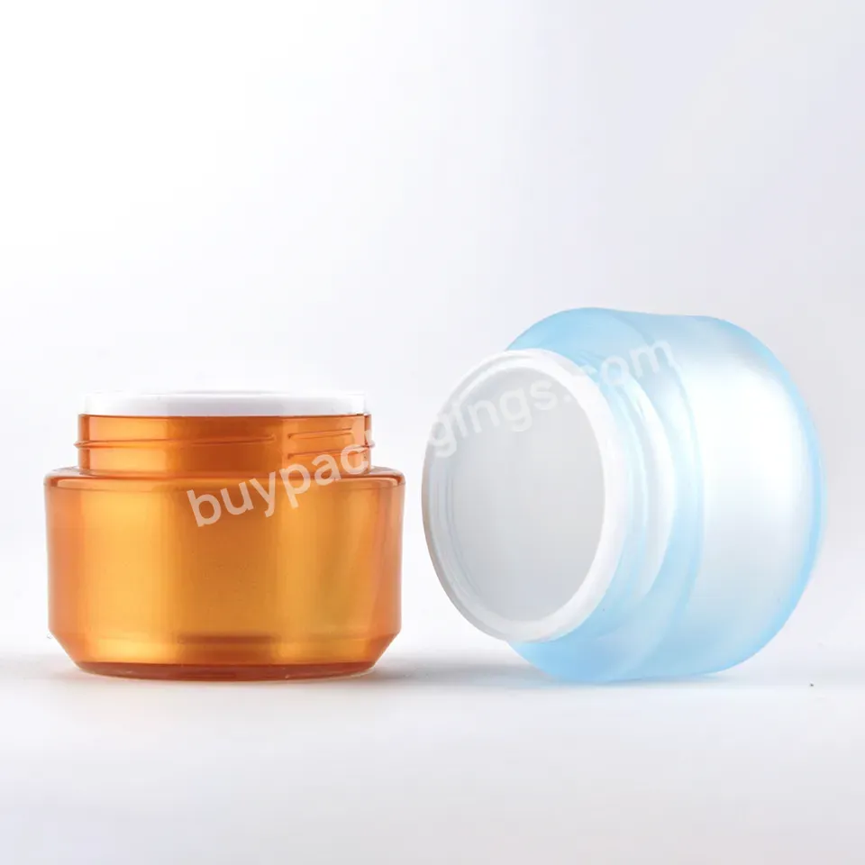 High Quality Ps Thick Plastic Cosmetic Set Blue Plastic Spray Bottle Body Lotion Skin Care Cream Jar