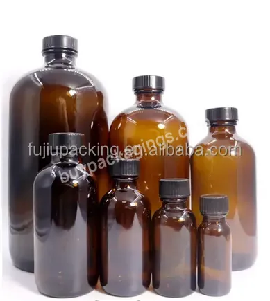High Quality Refillable Boston Round Amber Glass Bottle 500 Ml 250ml With Screw Caps For Essential Oil Pharmaceutical - Buy High Quality Refillable Boston Round Amber Glass Bottle,Boston Round Amber Glass Bottle 500 Ml 250ml,Boston Round Glass Bottle