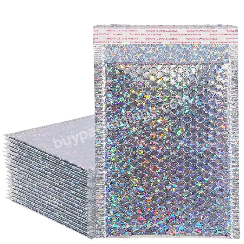 High Quality Small Polyol Self Sealing Flyer Poly Pattern Logistics Packaging Silver Envelope Holographic Bubble Mailer - Buy Holographic Bubble Mailer,Bubble Envelope Mailers,Silver Bubble Mailer.