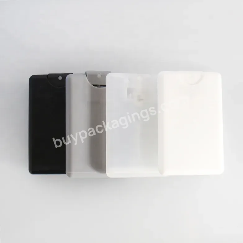 High Quality Travel Packaging Pp Plastic Pocket Sized 20ml White Black Clear Empty Credit Card Perfume Bottle With Spray Cap - Buy Wholesale 20ml Transparent Pp Pocket Plastic Sprayer Bottle Mini Square Alcohol Perfume Spray Bottle,Pocket Sized Pp Pl