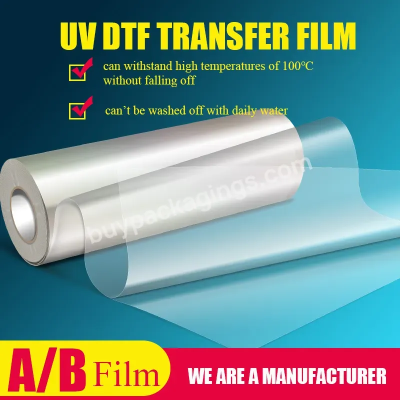 High Quality Uv Dtf Film Ab Cold Filme Printing Uv Dtf Sticker Cold Transfer Ab Pet Film