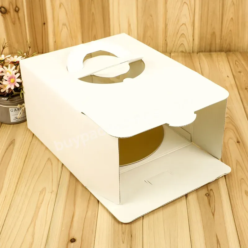 High Quality White Portable Birthday Cake Box Square Cake Paper Boxes Baking Packaging Box - Buy White Portable Birthday Cake Box,Square Cake Paper Box,Baking Packaging Box.