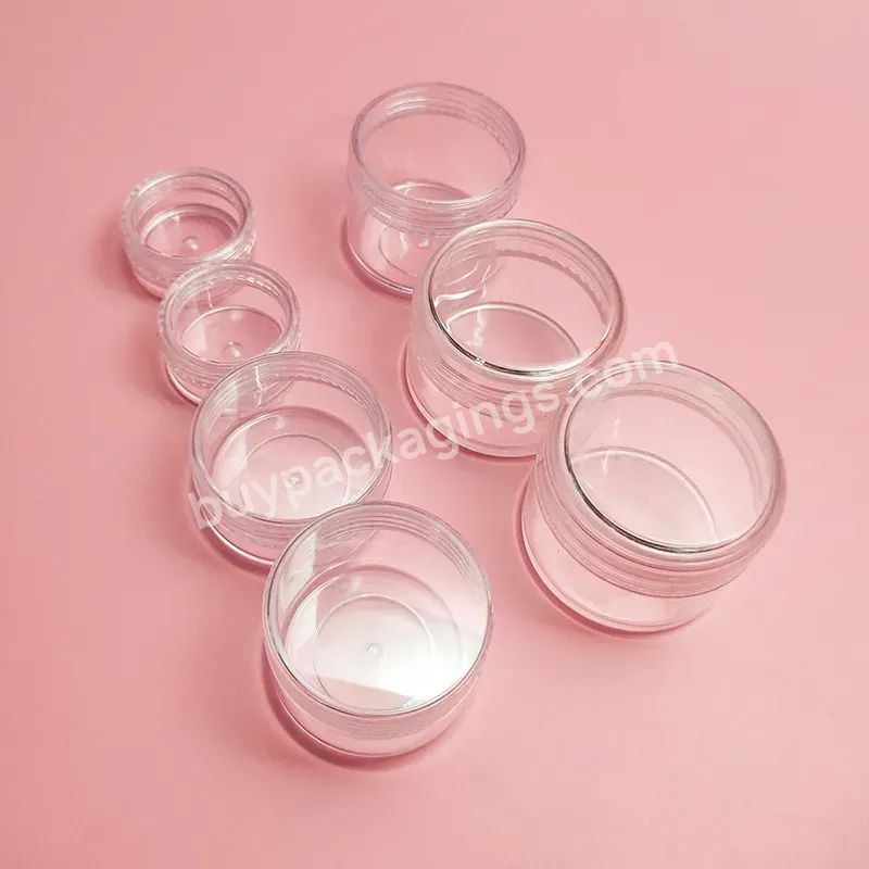 High Quality Wholesale Round Mini Ps Clear Jar Plastic Cosmetic Jars 3g 5g 10g 15g 20g 25g 30g Transparent Plastic Jar - Buy Ps Transparent Plastic Cosmetic Jars,Clear Mini Jar,5g 10g Round Plastic Jars.