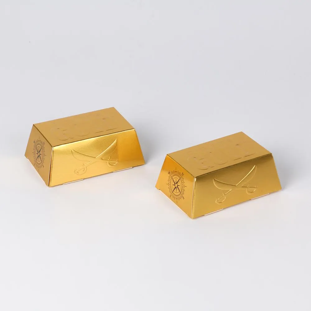 HJX003 recycled cardboard gold foil rose gold bar gift box