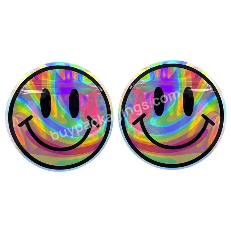 Holographic Plastic Packaging Zipper Bag Gummy Candy Cookie Special Shaped Rainbow Ziplock Foil Custom Shape Mylar Bag - Buy Custom Shape Mylar Bag,Special Shaped Custom Zip Mylar Plastic Packaging Stand Up Pouch Custom Gummy Candy Packaging Bag,Digi