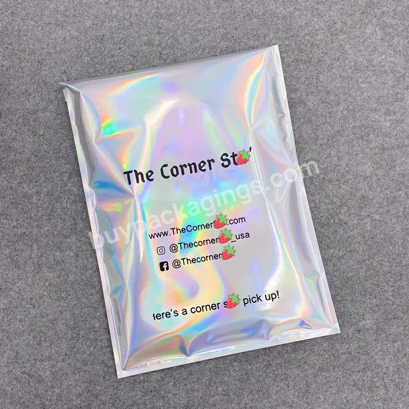 Holographic Plastic Poly Mailing Envelope Pouches Strong Adhesive Courier Delivery Mylar Express Plastic Clothing Shipping Bags