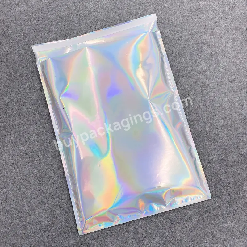 Holographic Plastic Poly Mailing Envelope Pouches Strong Adhesive Courier Delivery Mylar Express Plastic Clothing Shipping Bags - Buy Poly Mailing Envelope Pouches Custom Shipping Bags For Clothes,Delivery Gold Foil Hologram Mylar Bags With Adhesive,