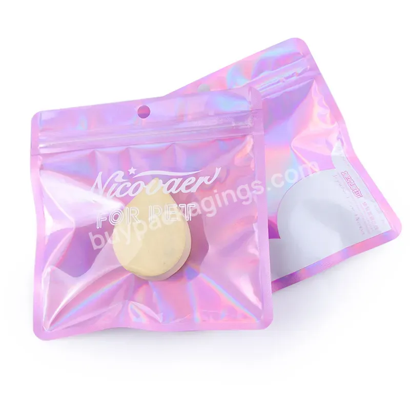 Holographic Zipper Laser Bags Cosmetic Packaging Make Up Beauty Egg Sachet For Powder Puff - Buy Cosmetic Packaging Bags,1pc Soft Facial Face Sponge Blender Foundation Puff Powder Smooth Beauty Egg Makeup Beauty Tool Kits Makeup Powder Puff Pvc Bag,R