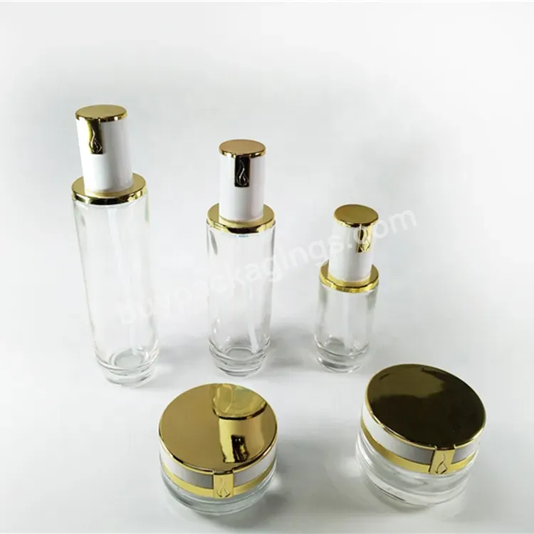 Hot New Products Luxury Cosmetic Packaging Glass Mini Bottle And Jar Set With Lid - Buy Luxury Glass Jar And Bottle Set,Cosmetic Glass Bottle And Jar Set,Mini Jar Bottle Set.