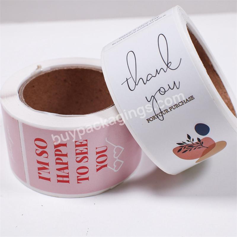 Hot Sale 100pcs Per Roll Printed Self-adhesive Thank You Paper Stickers Gifts Decoration Label For Packaging - Buy Thank You Stickers,Gifts Decoration Label For Packaging,Self-adhesive Thank You Paper Stickers.