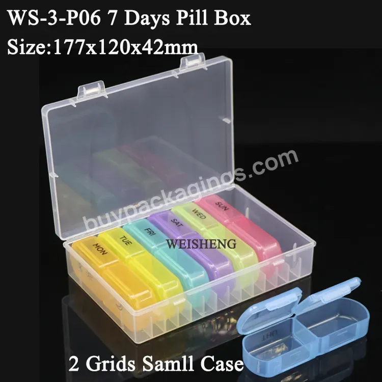 Hot Sale 21 Grid Small Case 7days Pill Box Pill Storage Plastic Medicine Holder Container For Home Office Storage - Buy Pill Box Samll Case Pill Storage,Pill Storage,Medicine Holder.