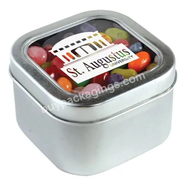 Hot Sale 4oz 8oz Seamless Square Window Tin For Candle,Jelly Beans,Chocolate Beans 76x76x50mm 61x61x35mm - Buy Jelly Bean Window Tin,Small Window Tin Square,Clear Top Tin Square.