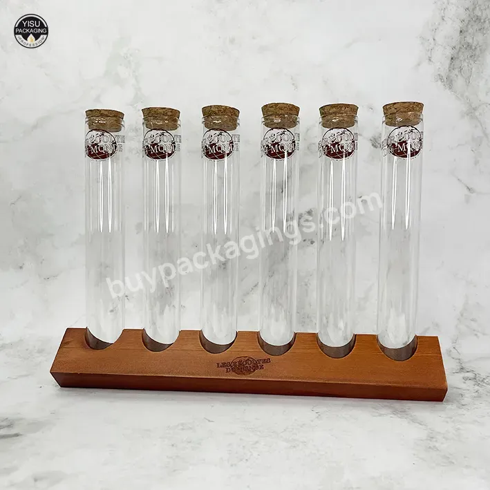 Hot Sale Borosilicate Glass Tube Customized Size For Candy Vanilla Spice With Wooden Holder - Buy Spice Tubes,Glass Cylinder Tube,Spice Rack Test Tube.