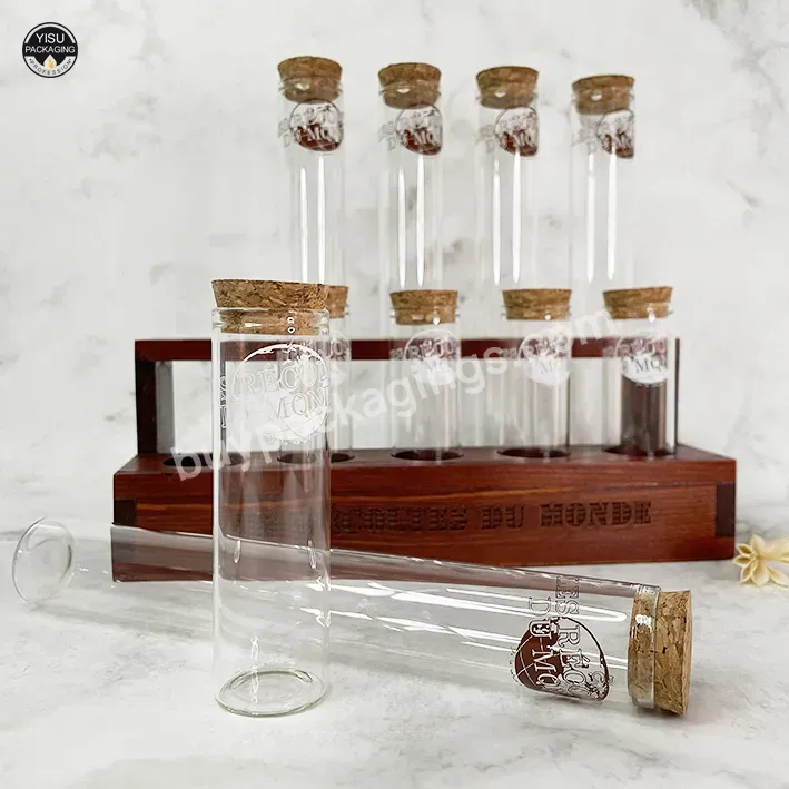 Hot Sale Borosilicate Glass Tube Customized Size For Candy Vanilla Spice With Wooden Holder - Buy Spice Tubes,Glass Cylinder Tube,Spice Rack Test Tube.