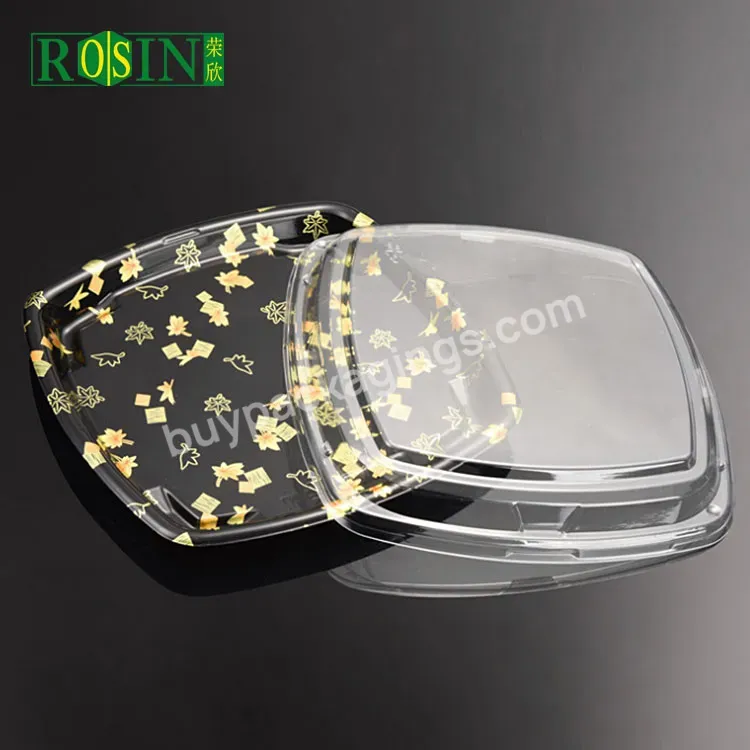 Hot Sale Cheap Disposable Plastic Wholesale Round Large Sushi Box Container Divide With Clear Lid - Buy Sushi Takeaway Packing Container,Take Away Packaging Box,Take Out Round Boat Shape Sushi Container.