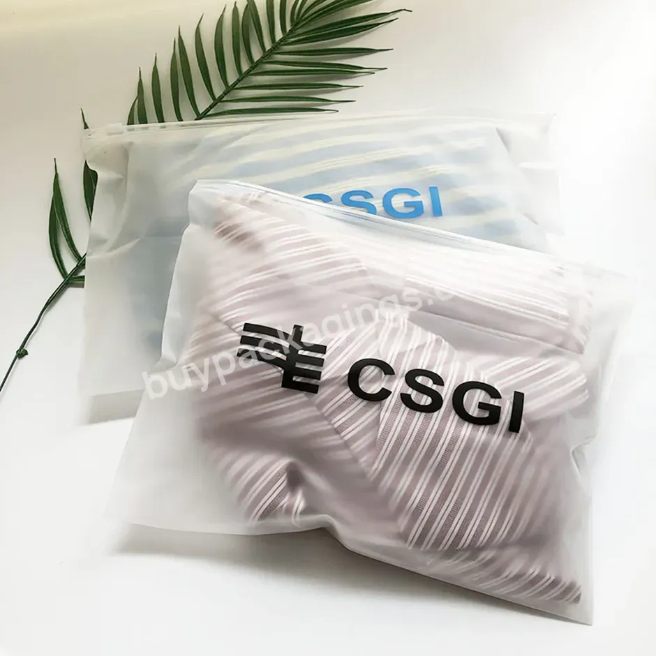 Hot Sale Clothing Frosted Zipper Eco Friendly Pvc Recyclable Clear Pe Apparel Bag For Underwear - Buy Apparel Bag,Clothing Bag,Frosted Zipper Bag.