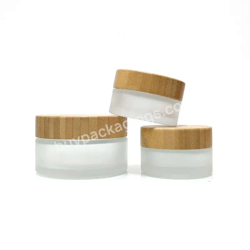 Hot Sale Cosmetic Face Cream Container 20ml 30ml 50ml 100ml Clear Glass Jar With Bamboo Lid - Buy Glass Jar Wooden Lid,Cosmetic Jars With Lids,Glass Jar With Bamboo Lid.
