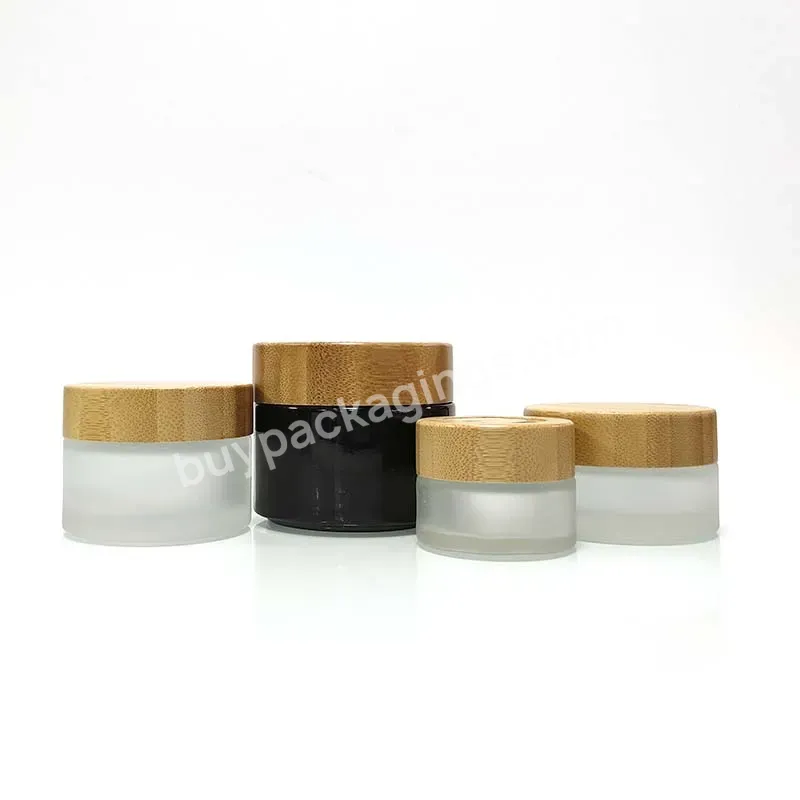 Hot Sale Cosmetic Face Cream Container 5ml 15ml 30ml 50ml 100ml Frosted Clear Glass Jar With Bamboo Wood Lid Wooded Lid - Buy Bamboo Cream Jar,Frosted Glass Jar,Glass Jar With Bamboo Lid.
