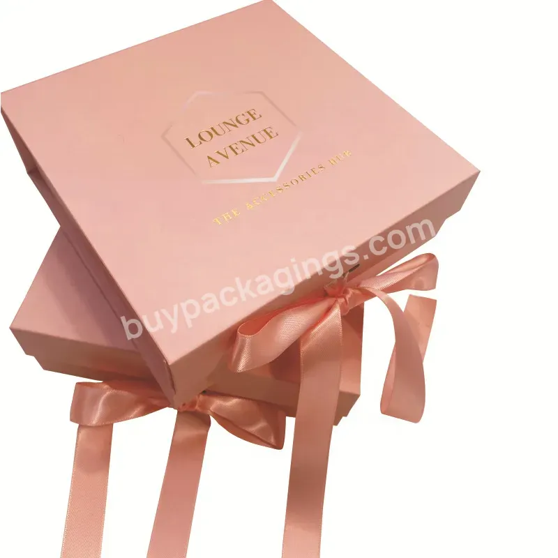 Hot Sale Custom Pink Magnetic Girls' Clothing Packaging Box Sexy Bra Lingeries Underwear Gift Packaging Box With Ribbon Handle - Buy Wholesale Custom Pink Shoebox Magnetic Girls' Clothing Packaging Box For Dress Packing,Custom Logo Folding Magnet Gif