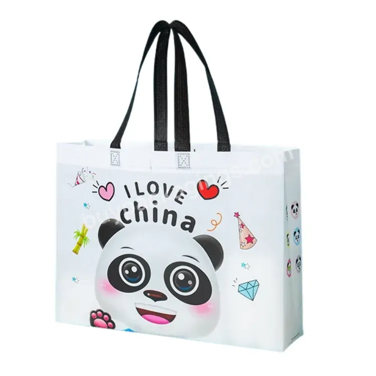 Hot Sale Durable Waterproof Oilproof Biodegradable Cute Shopping Bag Non Woven Bag With Handle For Grocery
