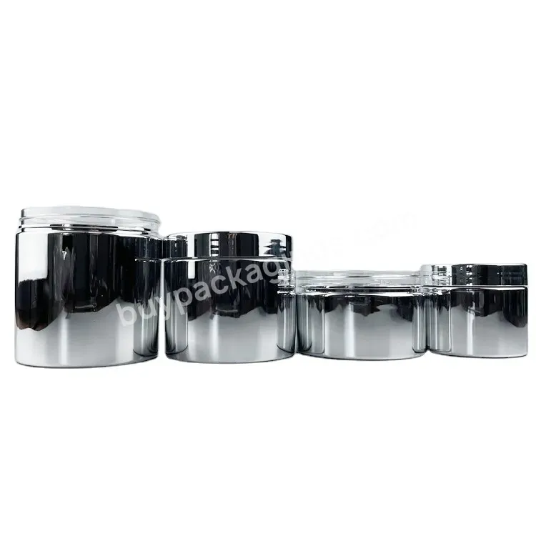Hot Sale Face Cream Packaging Silver Pet Jar Anti-light Metal 50g 100g 120g 150g 200g 250g 500g Cosmetic Jars