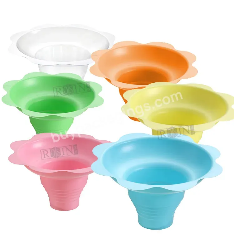 Hot Sale Food Grade Pet Plastic 450ml 8oz Disposable Colorful Snow Cone Shaved Ice Cream Flower Cups - Buy 450 Ml 8oz Ice Cream Cups,Cone Snow Plastic Flower Cup,Frozen Yogurt Ice Cream Cup.