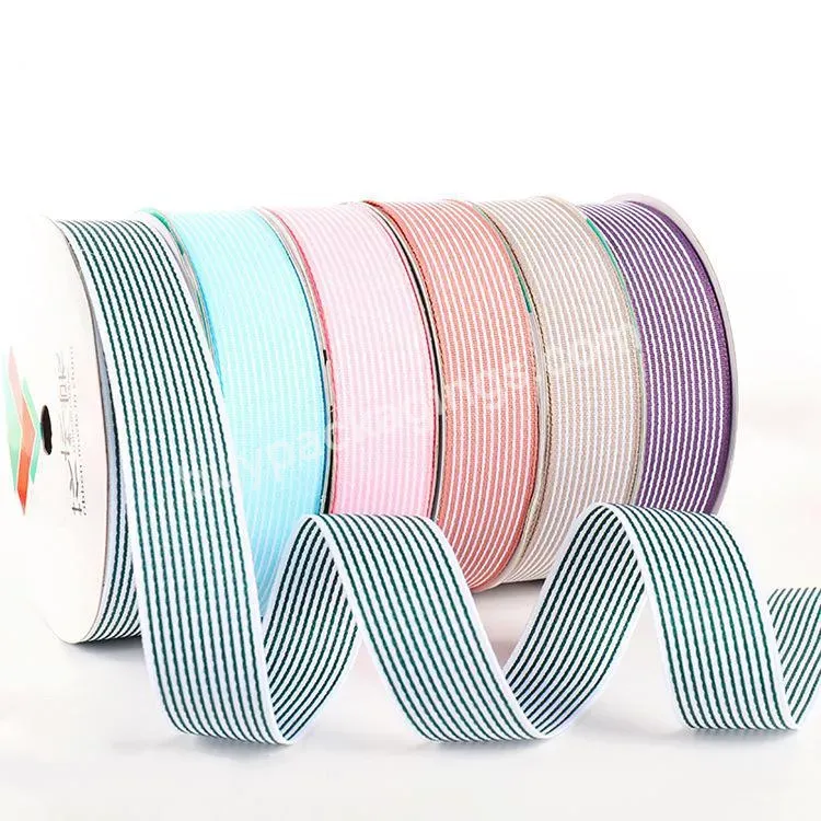 Hot Sale Gift Box Wrapping Ribbon Colorful Striped Grosgrain Ribbon
