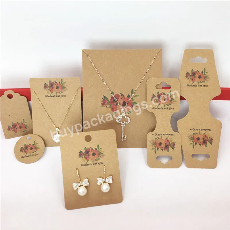 Hot Sale High Quality Wholesale Custom Logo Folded Necklace Card Tag For Jewelry