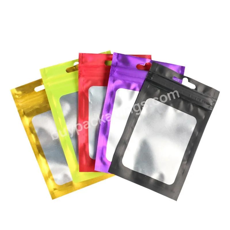 Hot Sale Jewelry Packing Black Clear Resealable Packaging Holographic Bopp Packaging Zip Lock Bags with Logo