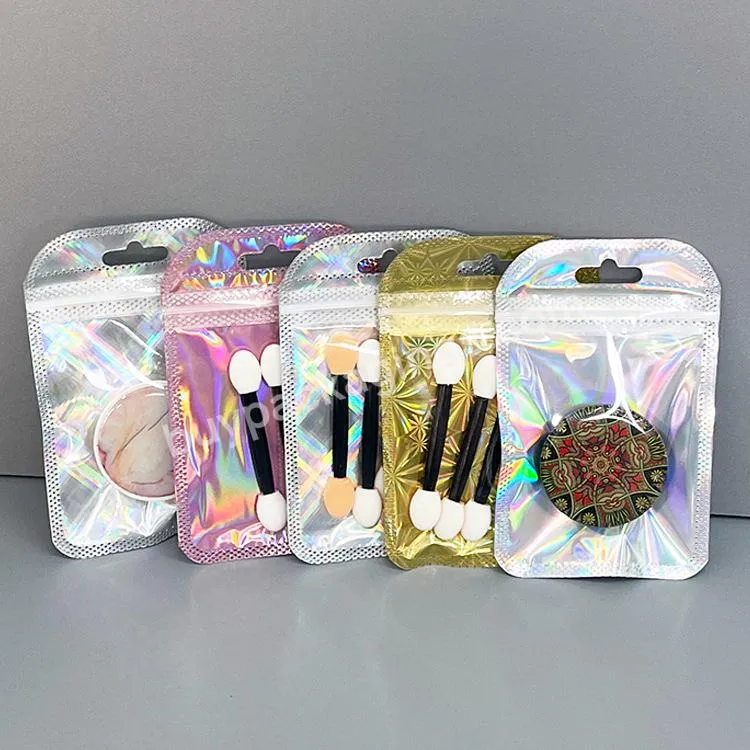 Hot Sale  New Product Transparent Frosted Self Sealing Sliver Pink Plastic Zipper Bag Packaging Bag For Jewelry