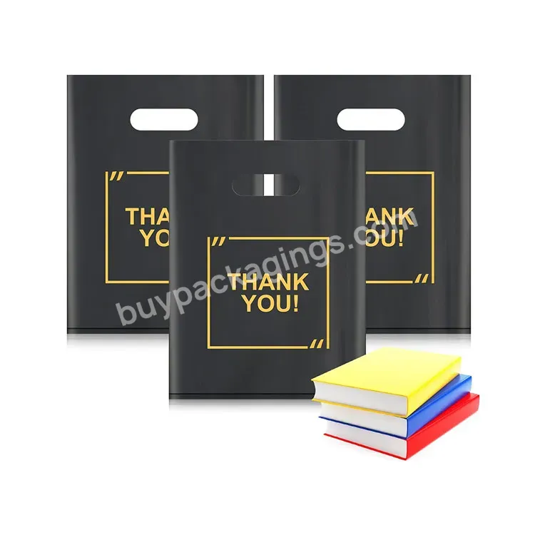 Hot Sale Promotional Boutique Black Custom Die Cut Handle Gift Plastic Shopping Bags For Clothes With Logo - Buy Plastic Shopping Bags,Die Cut Handle Shopping Bag,Shopping Bags For Clothes.