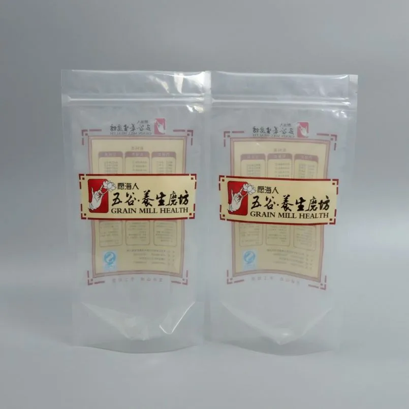 Hot Sale Ziplock Plastic transparent Rice bagPacking Bag 1kg 2kg 5kg Rice Packaging with window