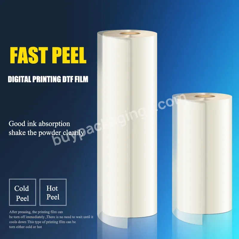 Hot Sell High Quality 75u Thickness Hot Peel 60cm*100m Pet Roll Single Double Side Pet Film For Dtf Printing Fast Peeling