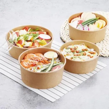 Hot Sell Oilproof Food Container Kraft Paper Salad Bowl With Customer Printing - Buy Kraft Paper Salad Bowl,Paper Bowl,Food Container.