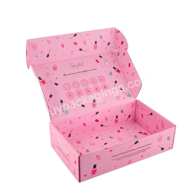Hot Sell Wholesale Small Pink Mailer Shipping Corrugated Packaging Paper Box For Nail Polish Oil Cosmetic For Packaging - Buy Corrugated Box,Corrugated Mailer Box,Corrugated Shipping Box.