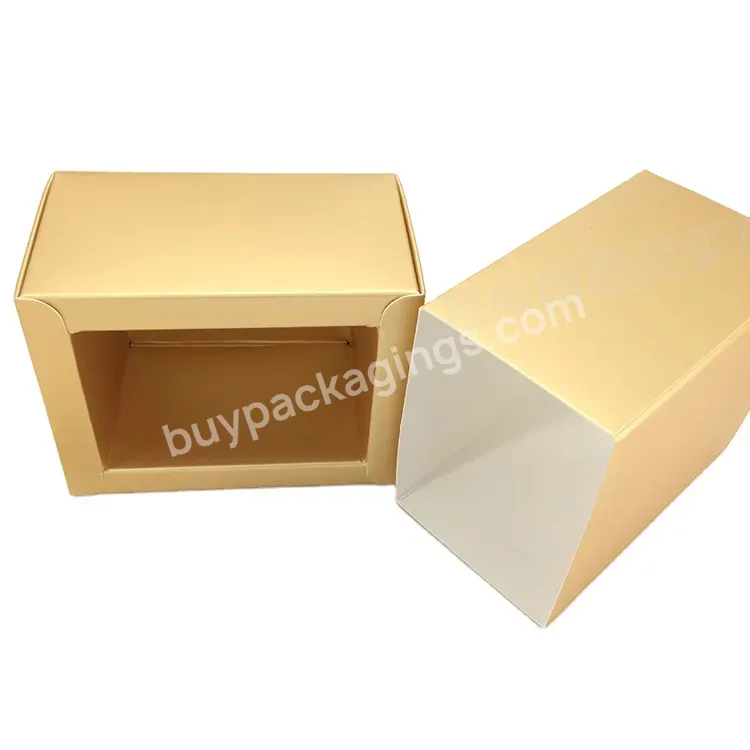 Hot Selling Cheap Golden Card Packaging Box Custom Slip Case Drawer Paper Box With Your Logo