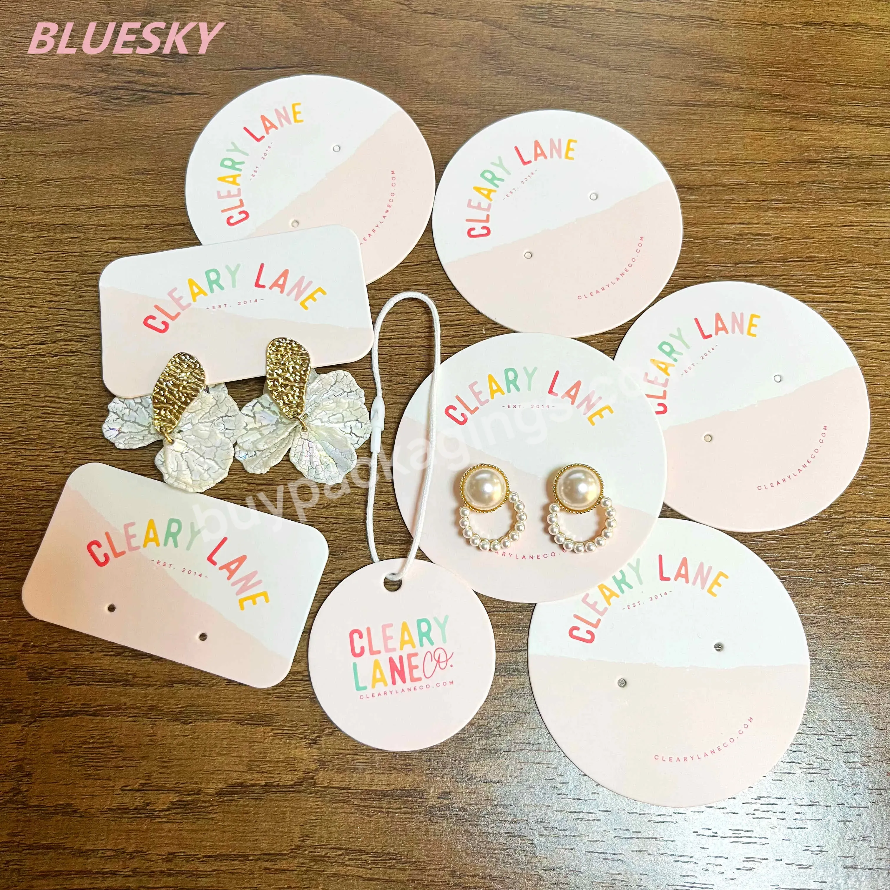Hot Selling Coated Paper Earrings Labels Jewelry Hanging Tag Die Cut Fashion Necklace Card With Your Logo - Buy Private Label Women Earings,Earrings Security Tag,Jewelry Packaging Tag With Logo.