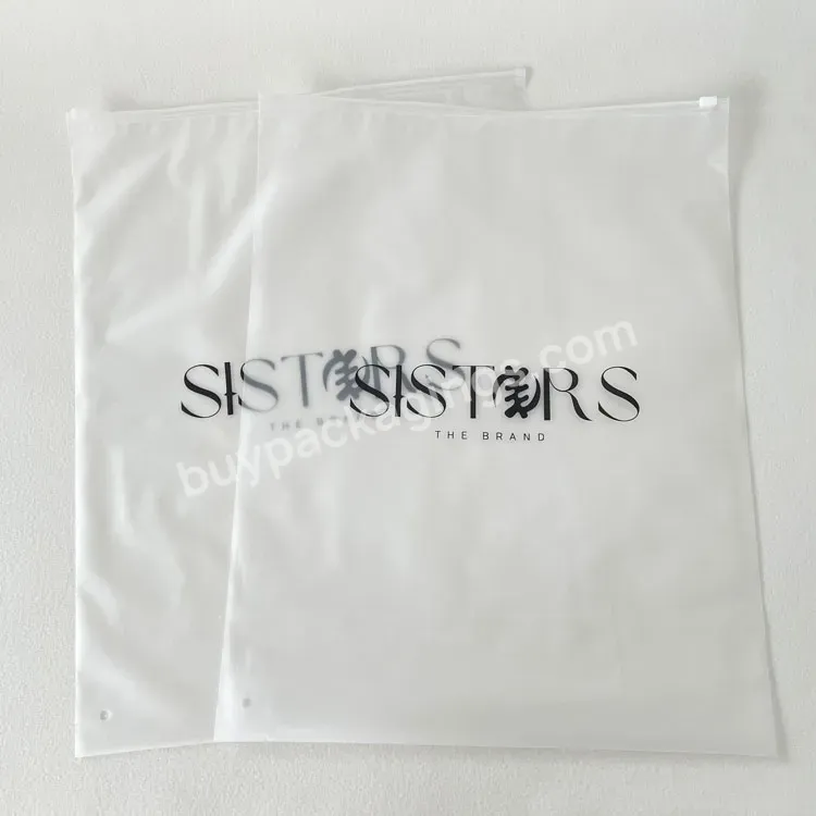 Hot Selling Custom Plastic Frosted Zipper Bag With Logo Recyclable Ziplock Bags For Packaging Hoodie - Buy Custom Plastic Bag,Bags For Packaging Hoodie,Frosted Zipper Bag.