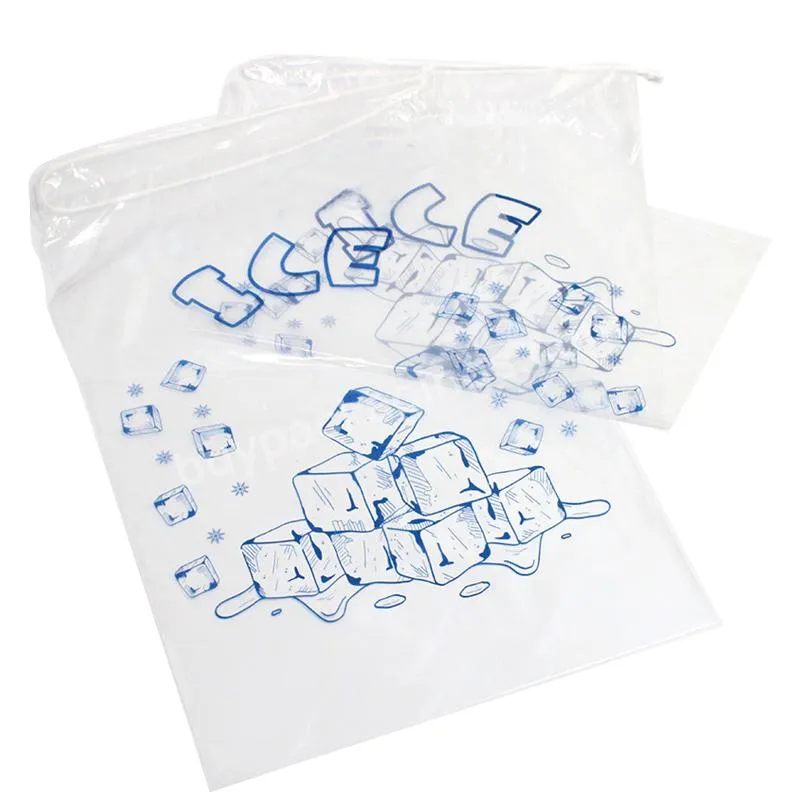 Hot selling Custom print logo recycle Ice bag packaging LDPE plastic wicket bag Ice cube bags