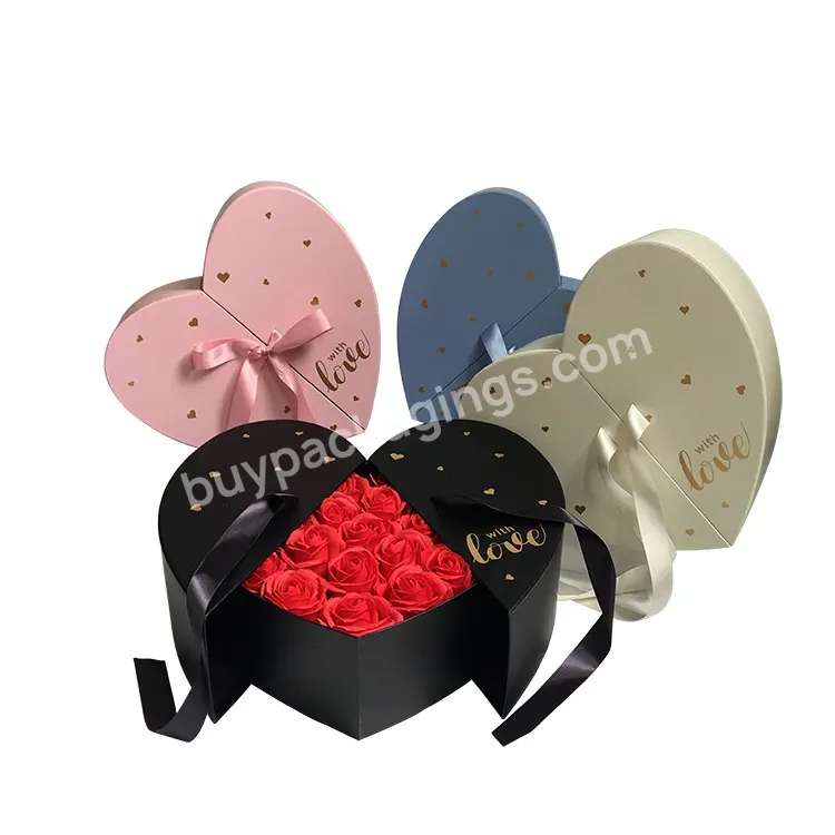 Hot Selling Heart Shape Flower Box Flower Packaging With Ribbon Tie For Valentine's Day Wedding Party - Buy Hot Selling Heart Shape Flower Box,Flower Packaging With Ribbon Tie,Flower Box Flower Packaging For Valentine's Day Wedding Party.