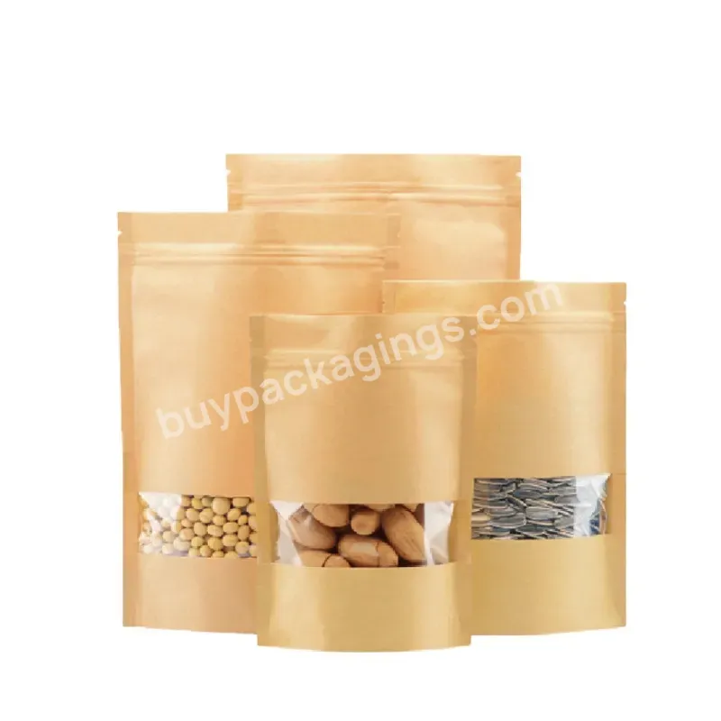 Hot Selling Stand Up Pouch With Window Flat Bottom Kraft Coffee Bag - Buy Stand Up Pouch With Window,Flat Bottom Bag,Kraft Coffee Bag.