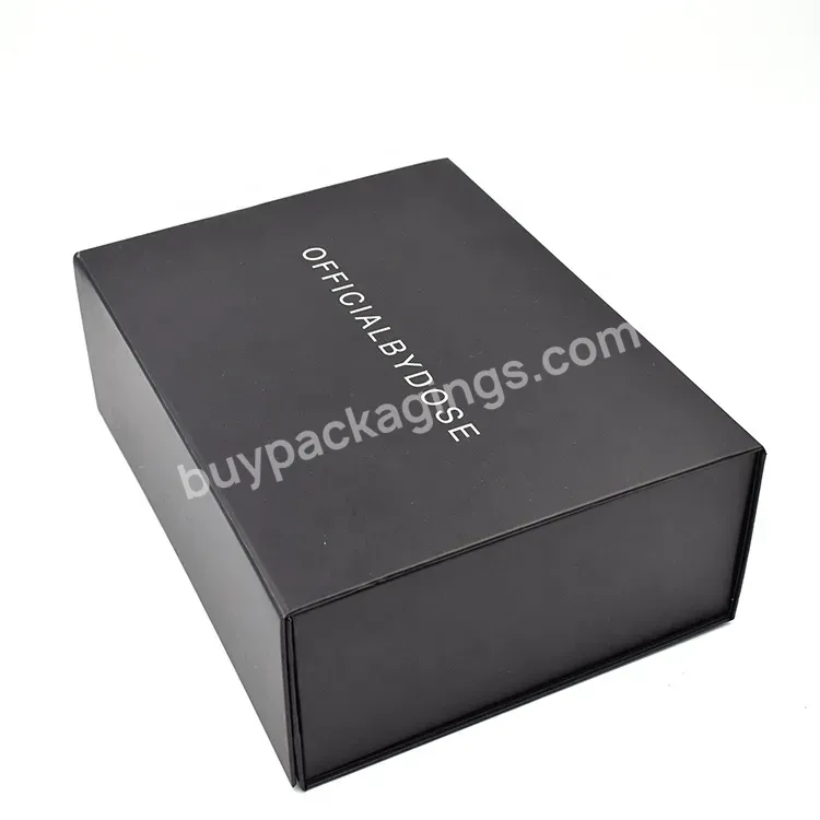 Hot Stamping Custom Logo Paper Packaging Folding Box Magnetic Black Gift Packaging - Buy Folding Box,Magnetic Fold Gift Box,Paper Box Gift Box Packaging Box.