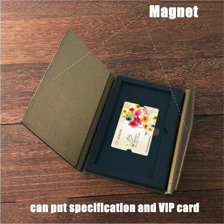 Hot Stamping Logo Magnetic VIP Gift Card Box With EVA Insert
