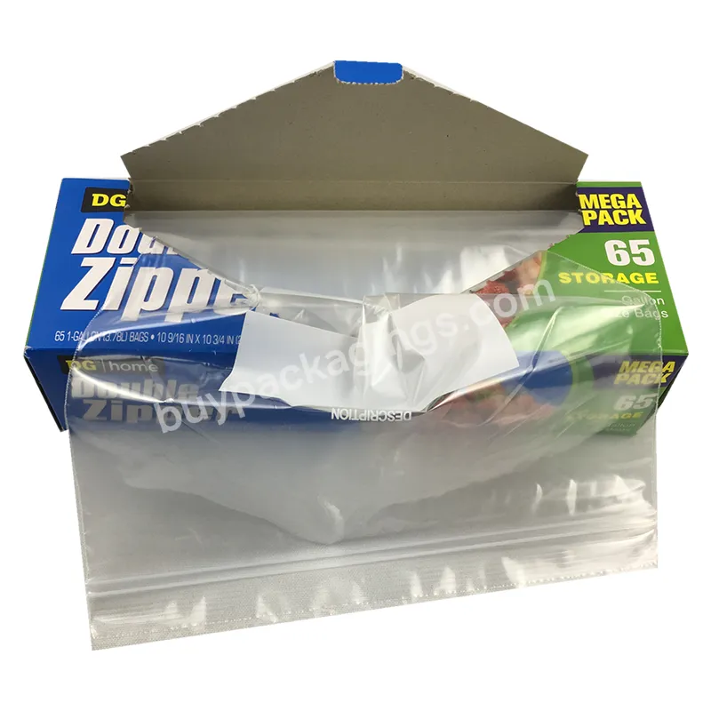 Hotsale Self Sealing Zipper Bag Food Storage Bag For Household Double Zipper Pe Zipper Plastic Bag