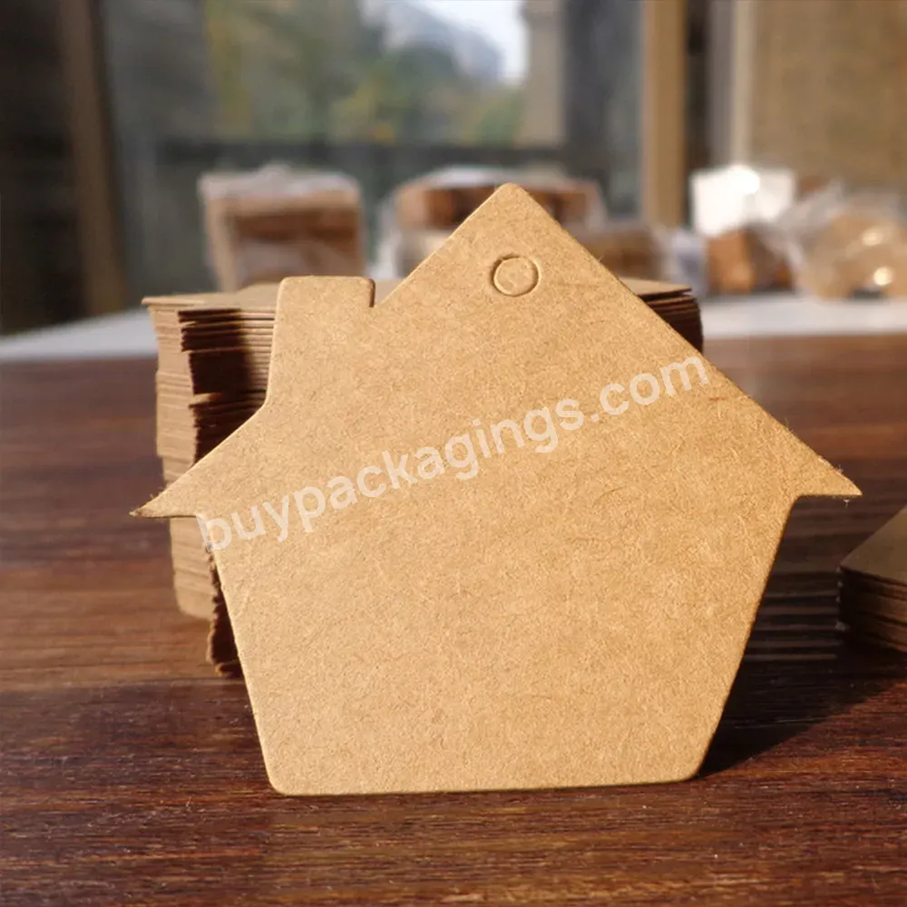 House Shape Blank Paper Tag Wedding Gift Price Label Hang Tags Kraft Paper For Party Luxury Shoes Colors Party Favor Gift Boxes - Buy Clothing Tags,Hang Tag,Paper Hang Tags.