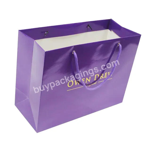 Huaisheng Wholesale Oem Logo Luxury Business Shopping Paper Gift Bag Manufacturer Reasonable Price Purple Paper Bag - Buy Manufacturer Reasonable Price Purple Paper Bag,Purple Bag,Custom Paper Bag.